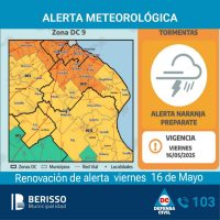 ¡Atención! Se renueva y eleva a Naranja la alerta por tormentas severas