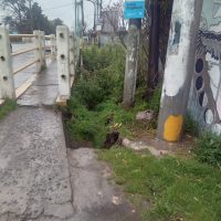 Preocupación por socavón en el puente de la 66