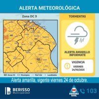 ¡Atención! Alerta Amarilla por Tormentas Severas para éste Viernes