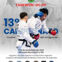 Llega el 13° Campeonato «Ciudad del Inmigrante» de Taekwon-Do ITF