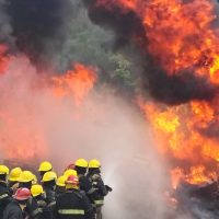 Bomberos Voluntarios iniciaron su ciclo de capacitación con un intenso simulacro general