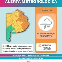 Elevan a alerta naranja el aviso por fuertes tormentas para Berisso, Ensenada y la región para este viernes