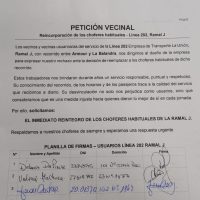 Usuarios de Los Talas y La Balandra exigen el reintegro de los choferes habituales del Ramal J de la Línea 202