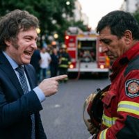 MILEI SE LE RÍE A LOS BOMBEROS Y MAÑANA HABRA «SIRENAZO»
