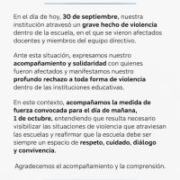 LA OLA DE VIOLENCIA ESCOLAR SE EXPANDE EN BERISSO: AHORA LA TÉCNICA 2